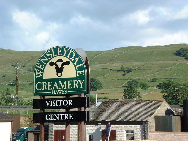 Wensleydale Creamery Visitor Centre sign at Hawes