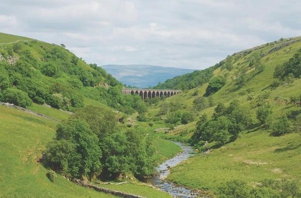 The Smardale Viaduct on the old railway trackbed at Smardale Gill