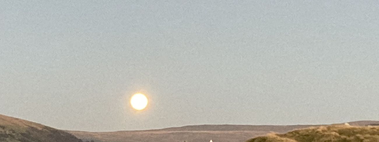 Moon rising over Langstone Fell in Garsdale