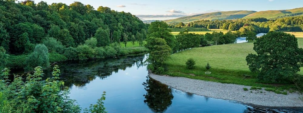Ruskins View over a wide bend of the River Lune at Kirkby Lonsdale