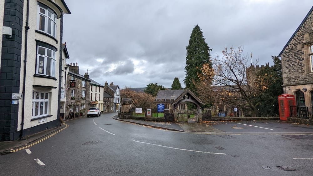 Main Street in Sedbergh, where the Wednesday market is held