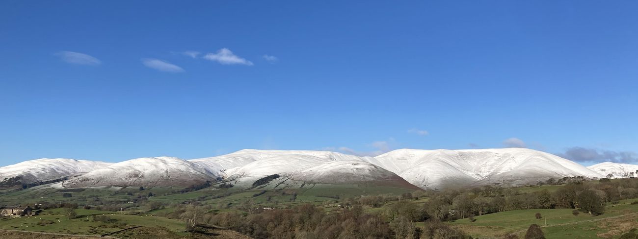 Snow-capped fells above Garsdale in the Yorkshire Dales